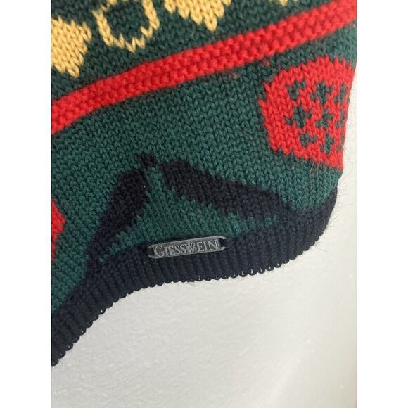 Giesswein Austria New Pure Wool Folk Artsy Knit Vest Women’s Size Medium Heart - Picture 3 of 11